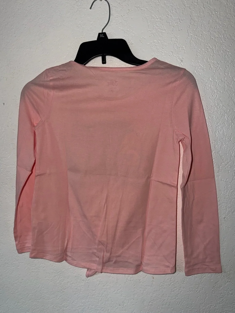 Justice Girls' Pink Long-Sleeve 'Umm... OK' Tie-Front Top (Back to School)